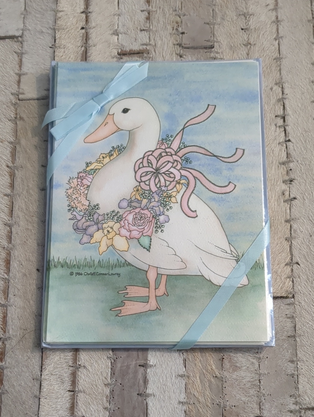 Vintage 1986 Christi Conner Lowrey Goose Stationery Cards - Sealed Pack of 6